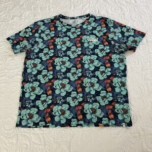 Hurley Surf Co. Mens T-Shirt Tropical Floral Graphic KIRRA Short Sleeve Blue L